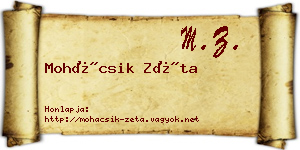 Mohácsik Zéta névjegykártya